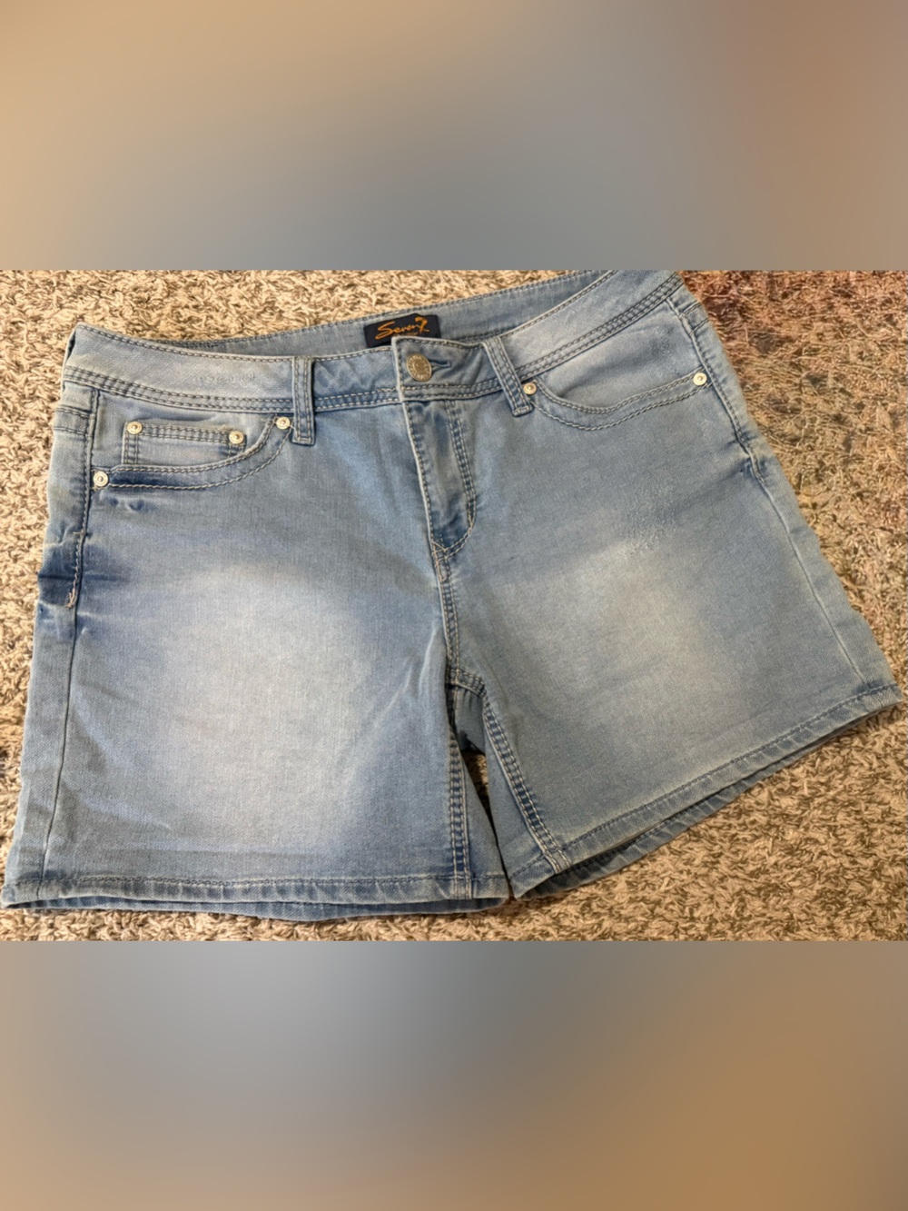 Seven7 Light Blue Denim Distressed Women’s Jean Shorts